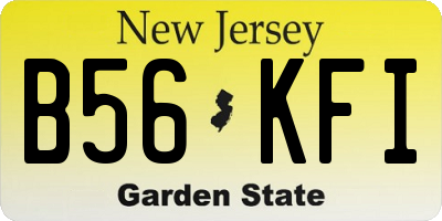 NJ license plate B56KFI