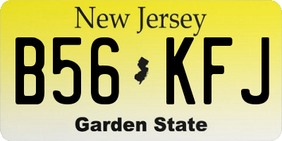 NJ license plate B56KFJ