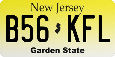 NJ license plate B56KFL