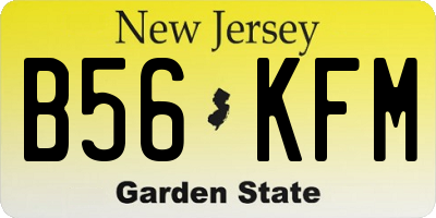 NJ license plate B56KFM