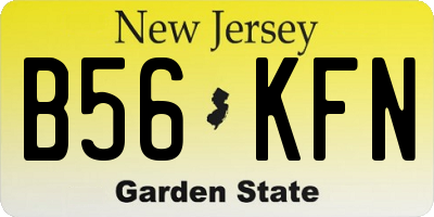 NJ license plate B56KFN