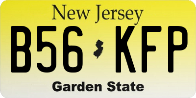 NJ license plate B56KFP
