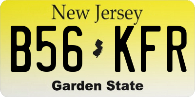 NJ license plate B56KFR