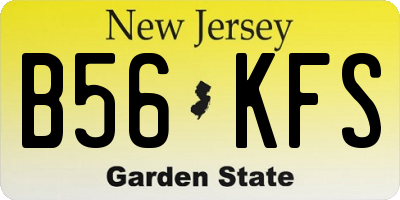 NJ license plate B56KFS