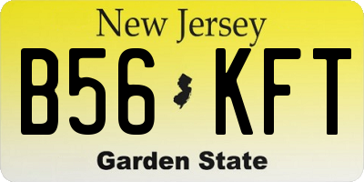 NJ license plate B56KFT