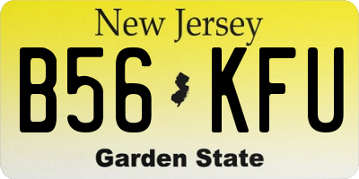 NJ license plate B56KFU