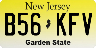 NJ license plate B56KFV