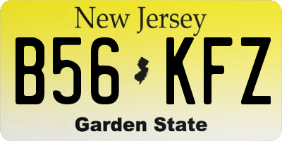 NJ license plate B56KFZ