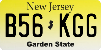 NJ license plate B56KGG