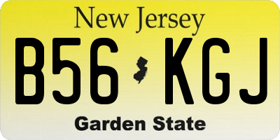 NJ license plate B56KGJ