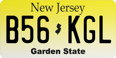 NJ license plate B56KGL