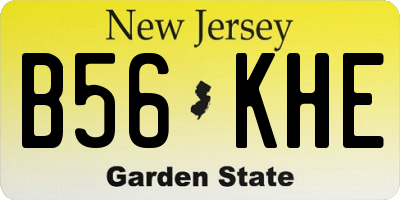 NJ license plate B56KHE