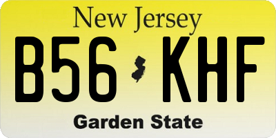 NJ license plate B56KHF