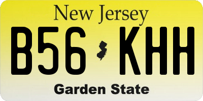 NJ license plate B56KHH