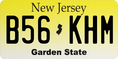 NJ license plate B56KHM