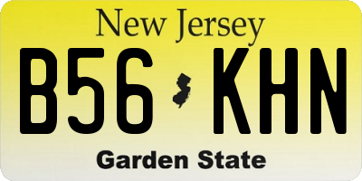 NJ license plate B56KHN