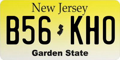 NJ license plate B56KHO