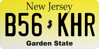 NJ license plate B56KHR