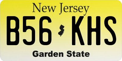 NJ license plate B56KHS