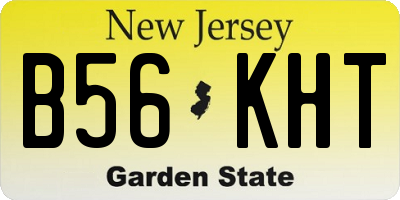 NJ license plate B56KHT