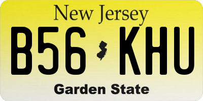 NJ license plate B56KHU