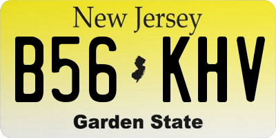 NJ license plate B56KHV