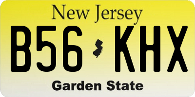 NJ license plate B56KHX