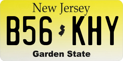 NJ license plate B56KHY