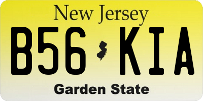 NJ license plate B56KIA