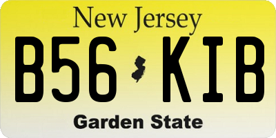 NJ license plate B56KIB