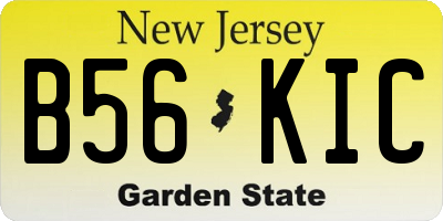 NJ license plate B56KIC