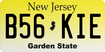 NJ license plate B56KIE