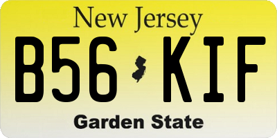 NJ license plate B56KIF