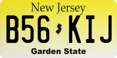NJ license plate B56KIJ