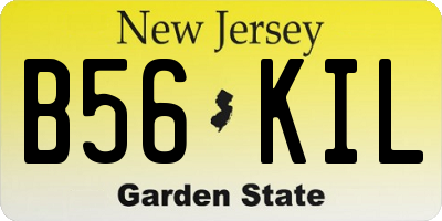 NJ license plate B56KIL