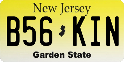 NJ license plate B56KIN