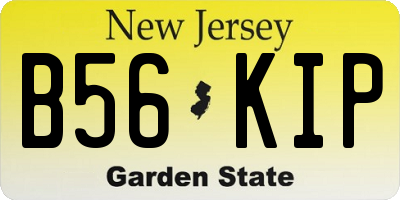 NJ license plate B56KIP