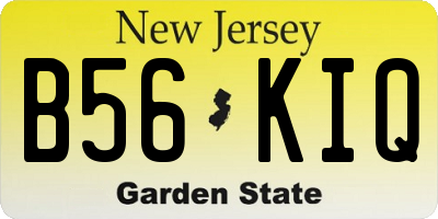 NJ license plate B56KIQ