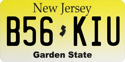 NJ license plate B56KIU