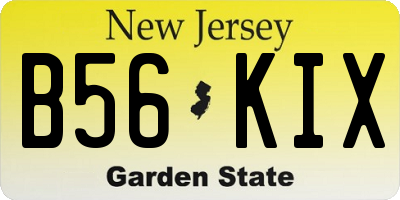 NJ license plate B56KIX