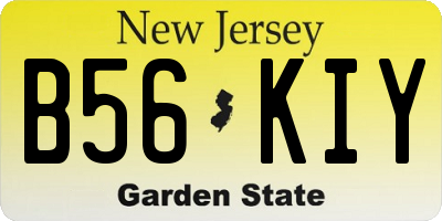 NJ license plate B56KIY
