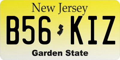 NJ license plate B56KIZ