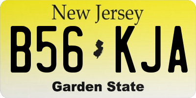 NJ license plate B56KJA