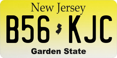 NJ license plate B56KJC