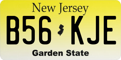 NJ license plate B56KJE