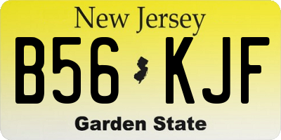 NJ license plate B56KJF