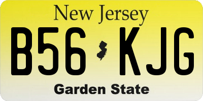 NJ license plate B56KJG