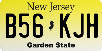 NJ license plate B56KJH