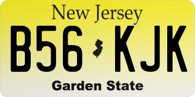 NJ license plate B56KJK