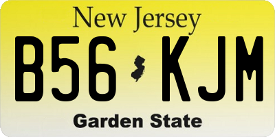 NJ license plate B56KJM